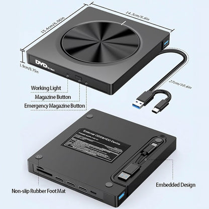7-in-1 USB 3.0 Type-C DVD Burner