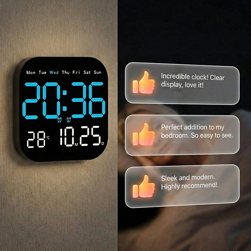 🥳2026 HOT SALE🥳💞50K+ SOLD!💥🕰️🛏️ 50% OFF! Home & Office Digital Clock – Gentle wake-up, no startling alarms! Adjustable brightness, quiet at night. Shows temperature too. A reliable companion for your daily routine. 🌙✨