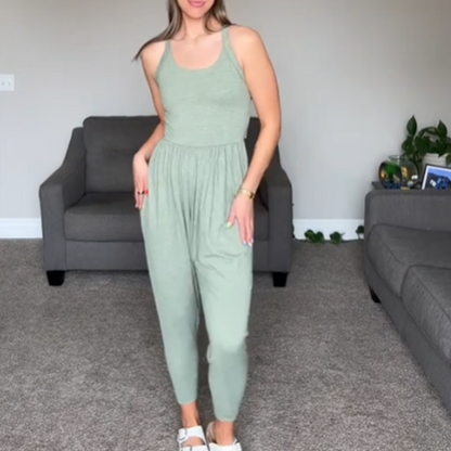 🥳2026 HOT SALE🥳💞50K+ SOLD!💥👵🦋 50% OFF! Twisted U-Neck Harem Jumpsuit – Flattering U-neck, gentle twist detail softens tummy. Side pockets for phone or specs. Easy pull-on, no tricky zips. Your new go-to for casual days. 🌸✨