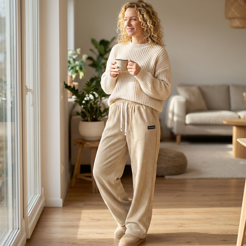 ✨💓Women's Corduroy Wide-Leg Pants with Drawstring🔥