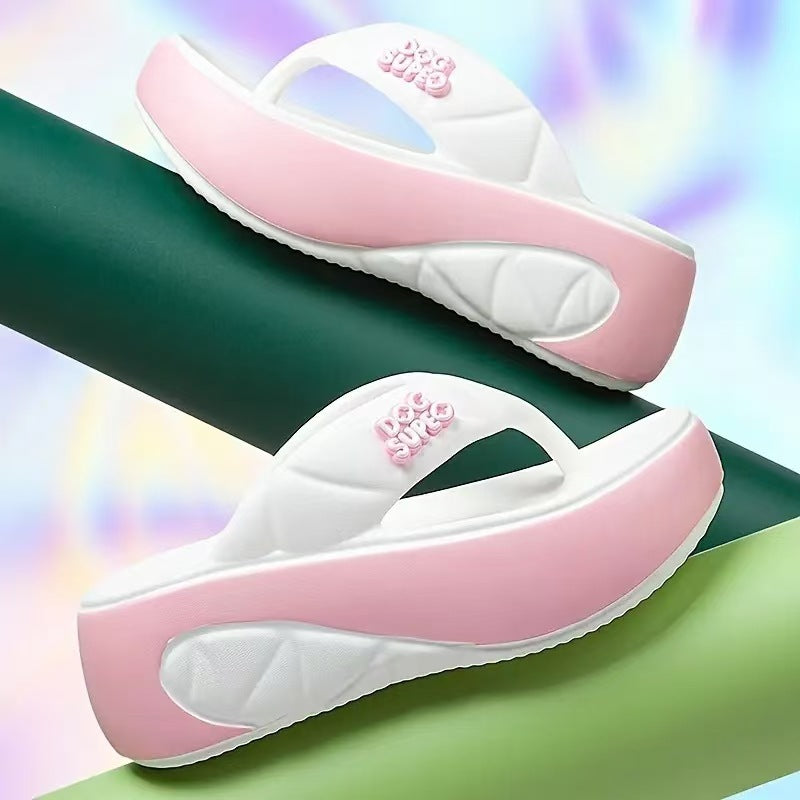 🌸 Women’s Summer Color-Block Soft Platform Flip Flops – Comfortable, Stylish & Perfect for Sunny Days ☀️👡