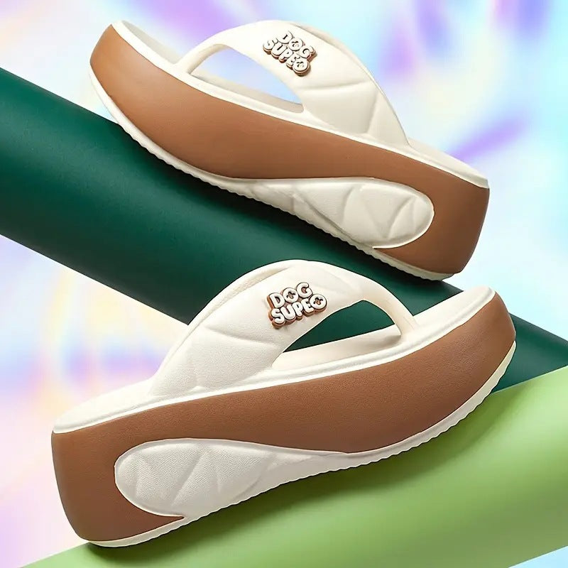 🌸 Women’s Summer Color-Block Soft Platform Flip Flops – Comfortable, Stylish & Perfect for Sunny Days ☀️👡