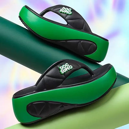 🌸 Women’s Summer Color-Block Soft Platform Flip Flops – Comfortable, Stylish & Perfect for Sunny Days ☀️👡