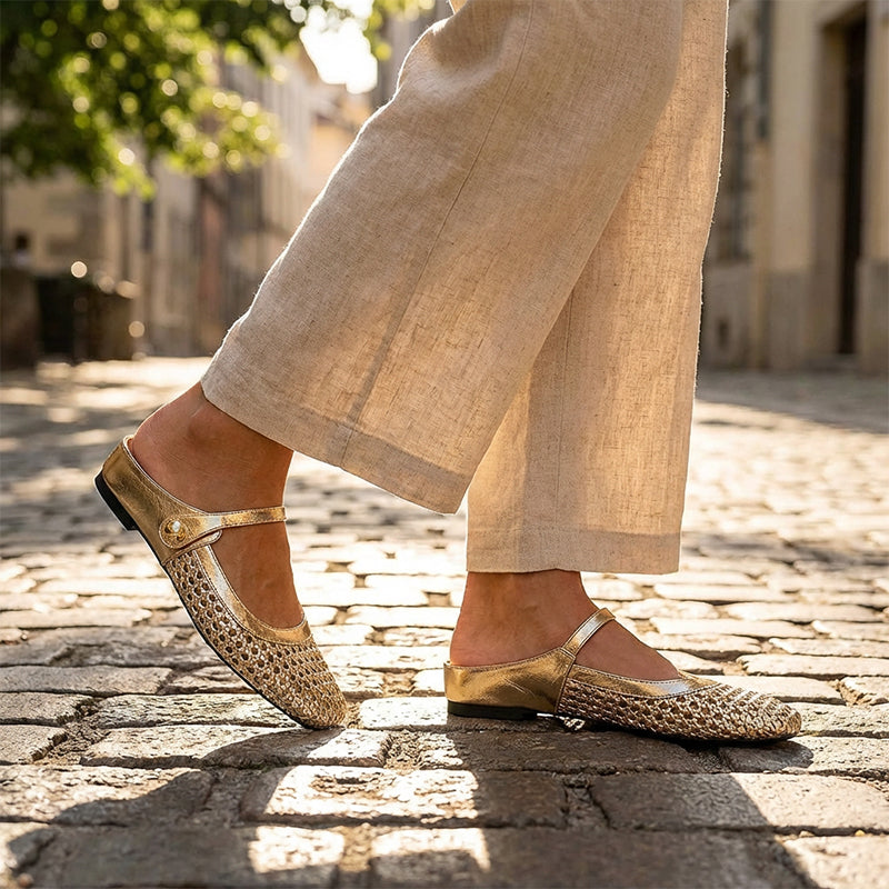 ⏳Time-Limited Special⏰Women's Woven Square-Toe Mary Jane Mules