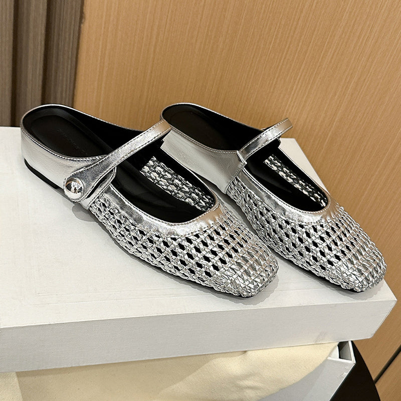 ⏳Time-Limited Special⏰Women's Woven Square-Toe Mary Jane Mules