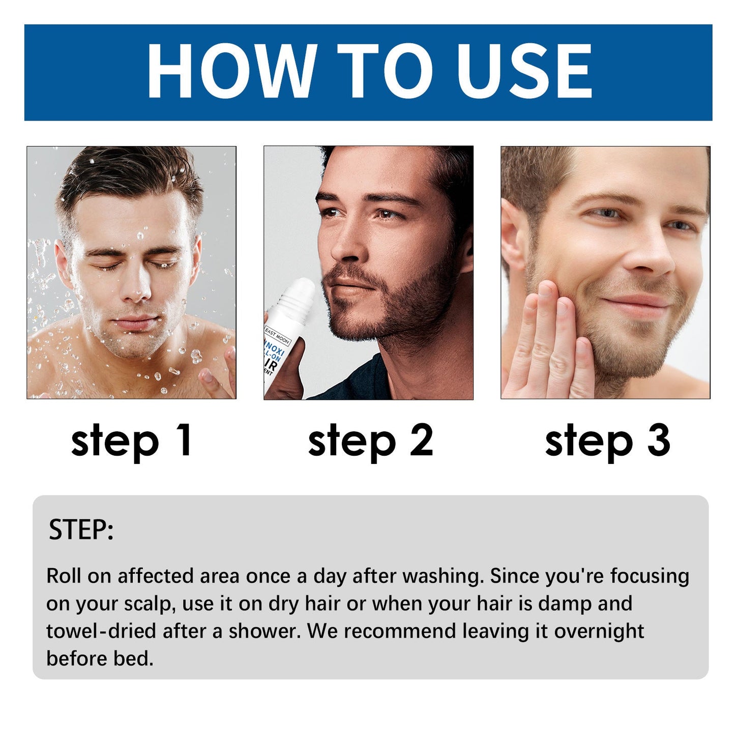 🔥Limited-time 50% off🌿EAST MOON Minoxi Roll-On Hair Treatment