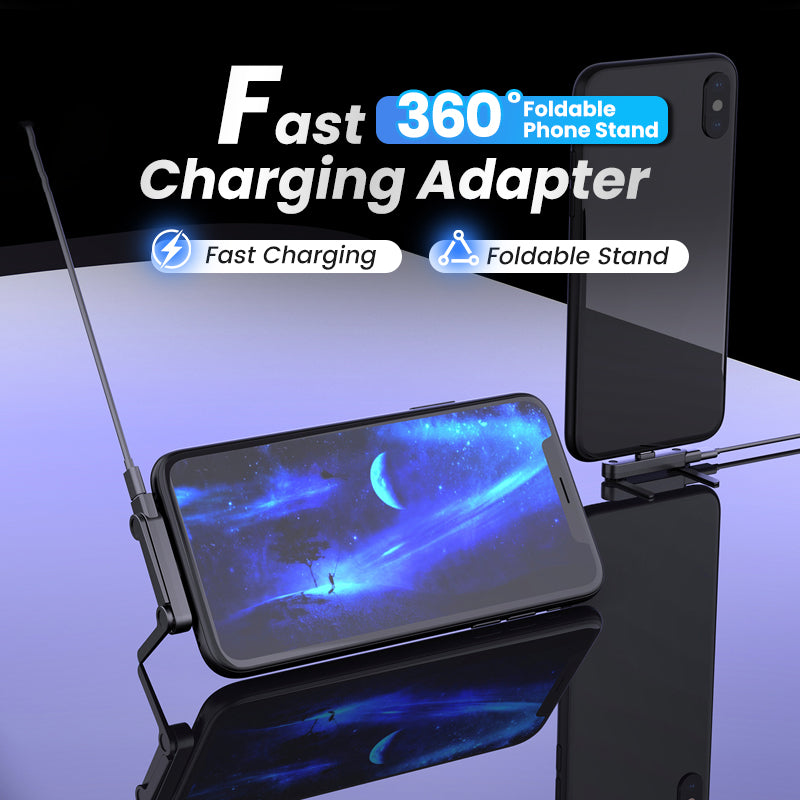 🔋 50% OFF! ⚡ Fast-charging adapter with a 360° rotating phone mount—universally compatible, compact design, and hands-free use 📱