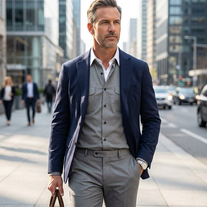 👕👖 Men’s 2-Piece Solid Color Walking Suit Set – Modern Loose Fit, Wrinkle-Resistant & Effortlessly Stylish 💎✨