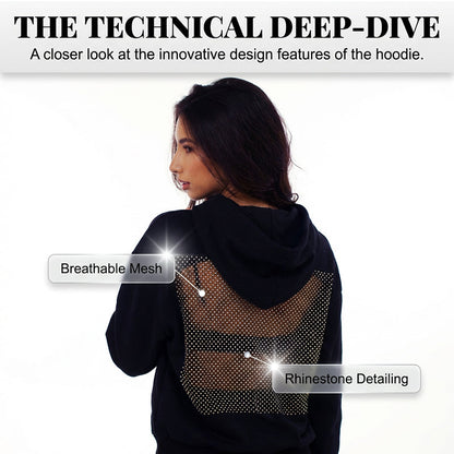 Women's Oversized Hoodie with Unique Mesh Back