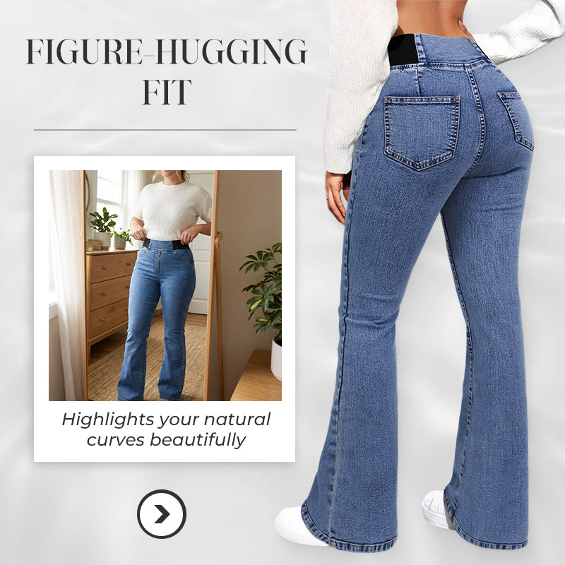 🥳2026 HOT SALE🥳💞50K+ SOLD!👵👖 50% OFF! High-Waist Stretch Flare Jeans – Gentle tummy control, comfy stretch. Flattering flare leg. Perfect for daily wear. 🌸✨