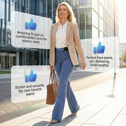 🥳2026 HOT SALE🥳💞50K+ SOLD!👵👖 50% OFF! High-Waist Stretch Flare Jeans – Gentle tummy control, comfy stretch. Flattering flare leg. Perfect for daily wear. 🌸✨