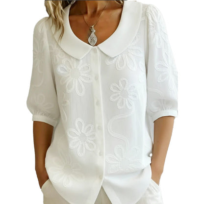 🔥Hot Sale Deals-Embroidered Floral Retro Collar Shirt