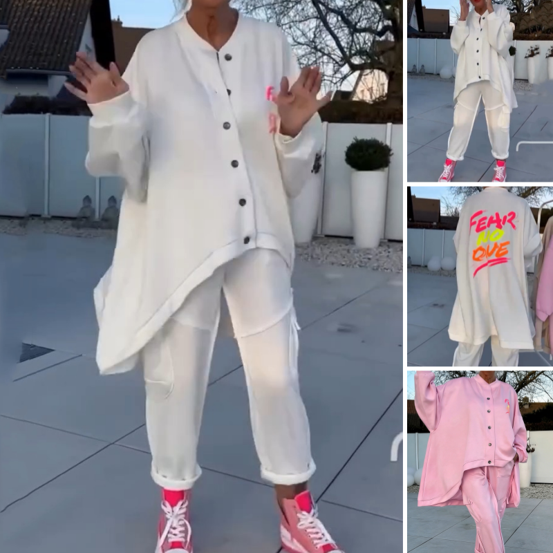 Oversized Asymmetrical Hem Loungewear Set