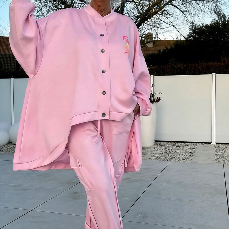 Oversized Asymmetrical Hem Loungewear Set