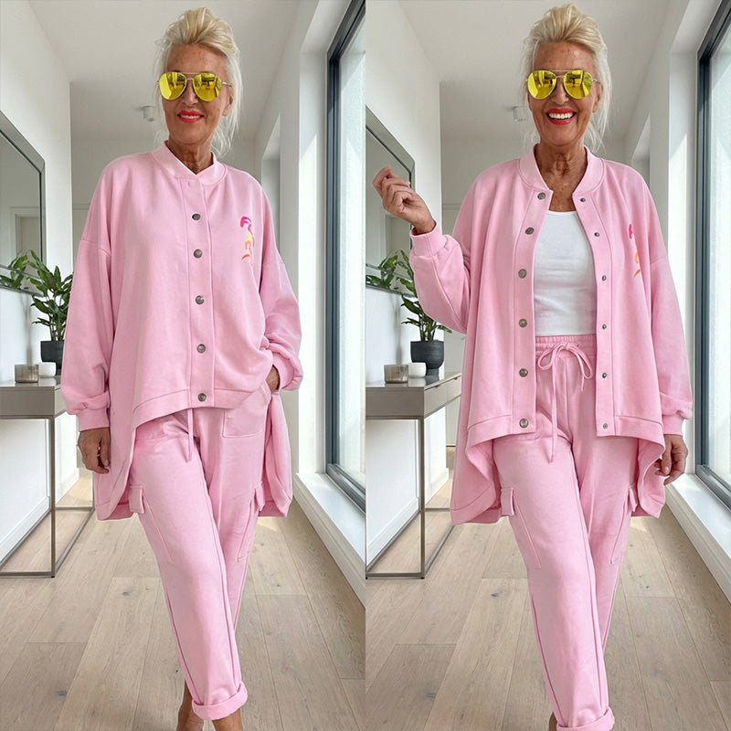 Oversized Asymmetrical Hem Loungewear Set
