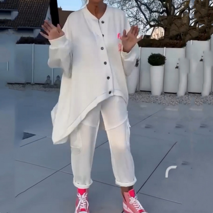 Oversized Asymmetrical Hem Loungewear Set