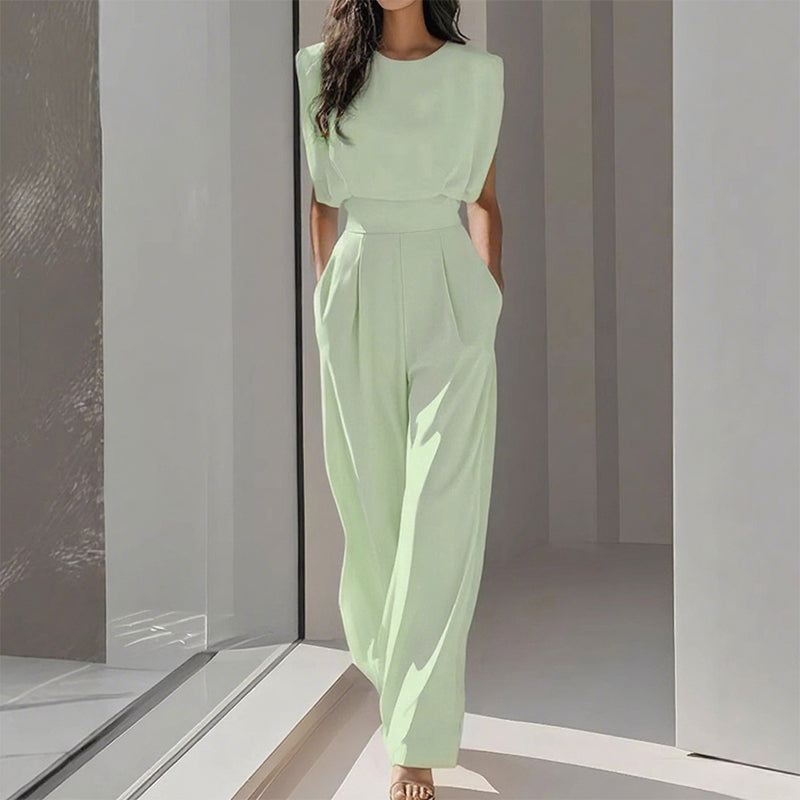 ⏳Time-Limited Special⏰Solid Color Wide-Legged Jumpsuit – Elegant, Comfy & Versatile for Any Occasion 🏖️💼