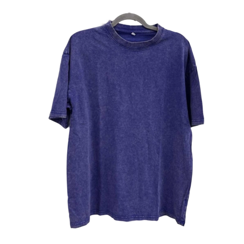 Loose Vintage Solid Color Short Sleeve Top