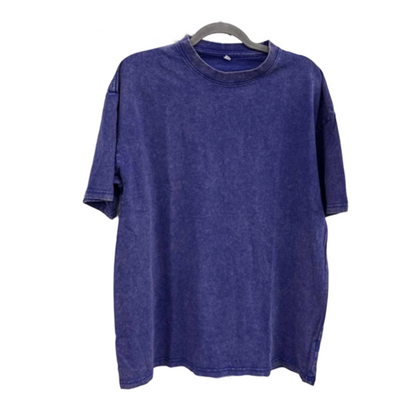 Loose Vintage Solid Color Short Sleeve Top