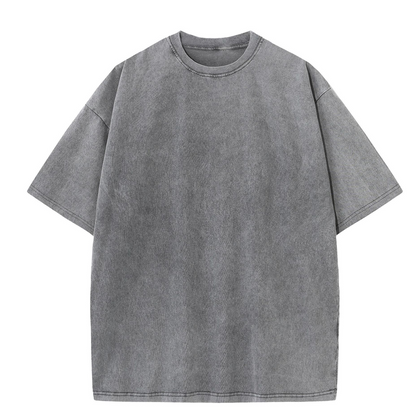 Loose Vintage Solid Color Short Sleeve Top