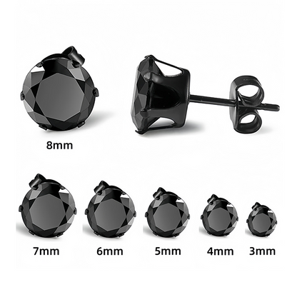 Classic 6-Prong Stainless Steel Earrings with Butterfly Backs