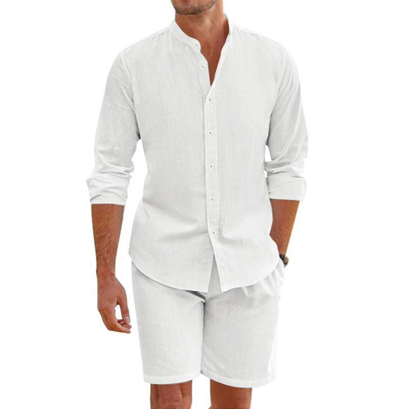 ❤️‍🔥Final Offer🔥Men's Casual Linen Top & Shorts Two-Piece Set