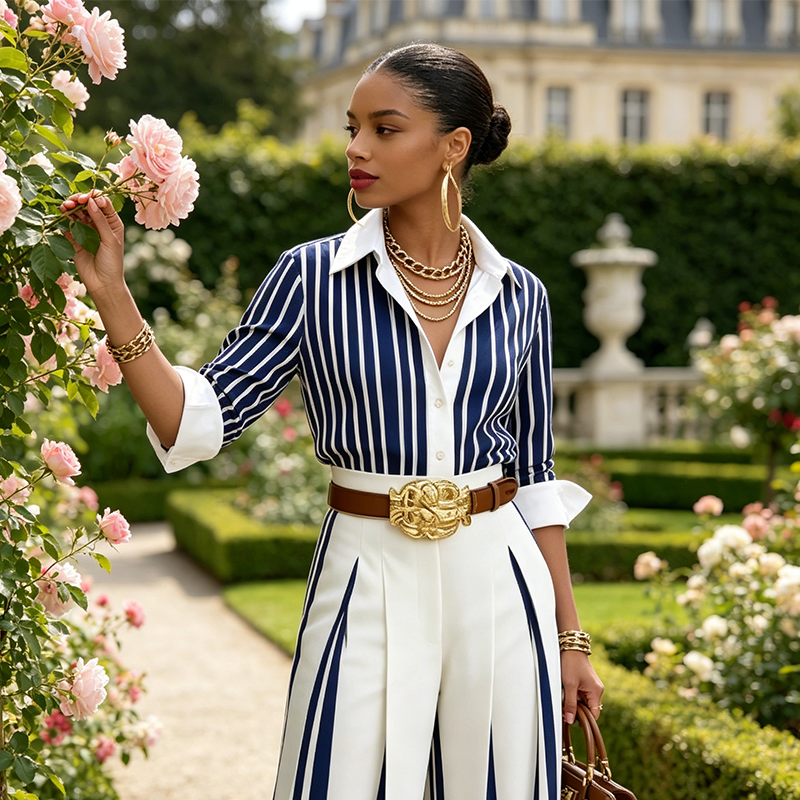 ⏰🔥LIMITED TIME 50% OFF! 💐 Shirt & Wide-Leg Pants Set – Slimming Silhouette & Trendy Look 🔥👗