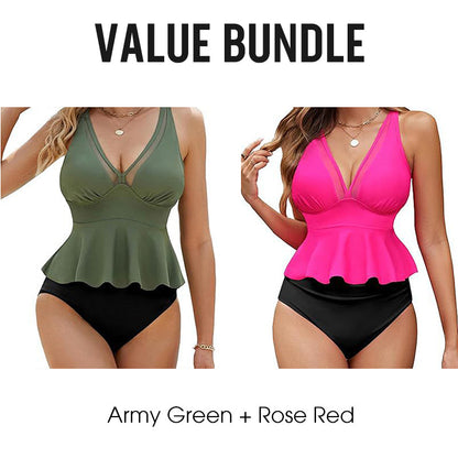Women's Peplum Tankini Set with Bottom