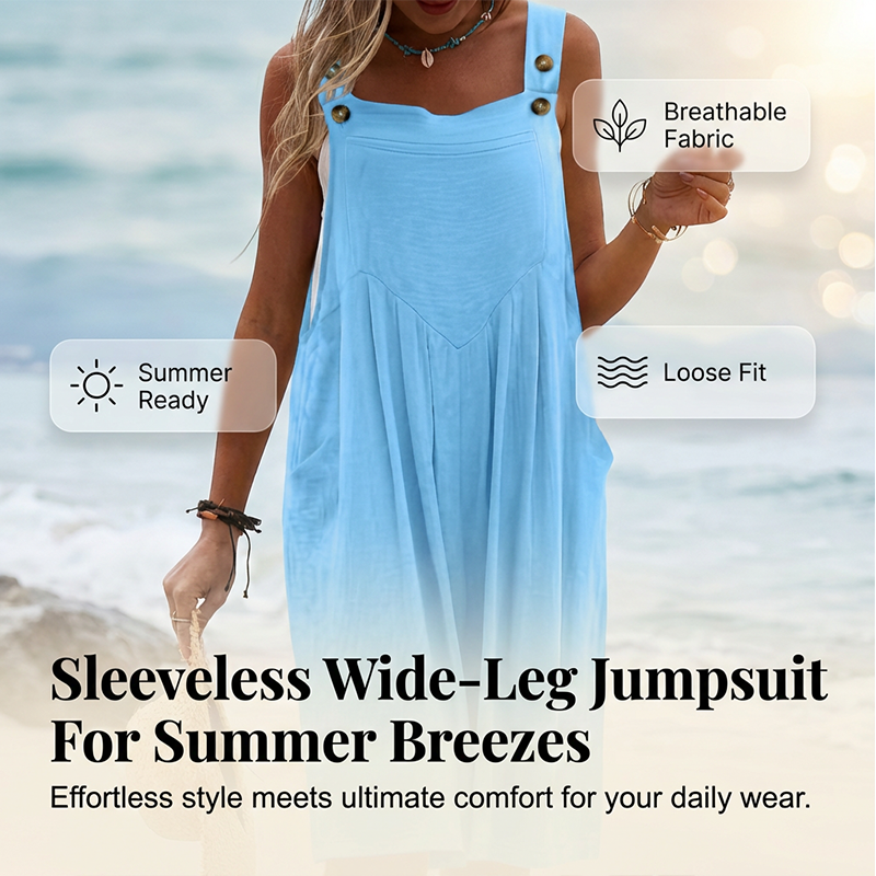 🌸 LIMITED TIME Special Price: $29.99 ✨Sleeveless Wide-Leg Jumpsuit For Summer Breezes