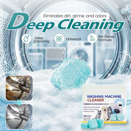 🏆 Last Day Special Price £9.78 ! 🔥Buy 2 Get 1 Free🎁Washing Machine Cleaner – 12 tablets, deep cleans inner tank & pet hair. 🧼