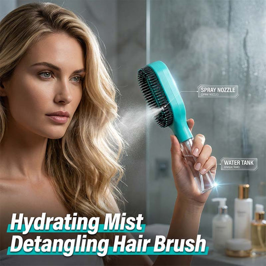 💇 Anti-Static Detangling Brush with Built-In Mist Sprayer