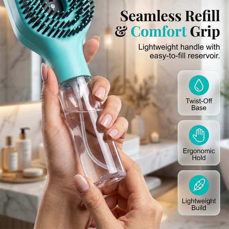 💇 Anti-Static Detangling Brush with Built-In Mist Sprayer