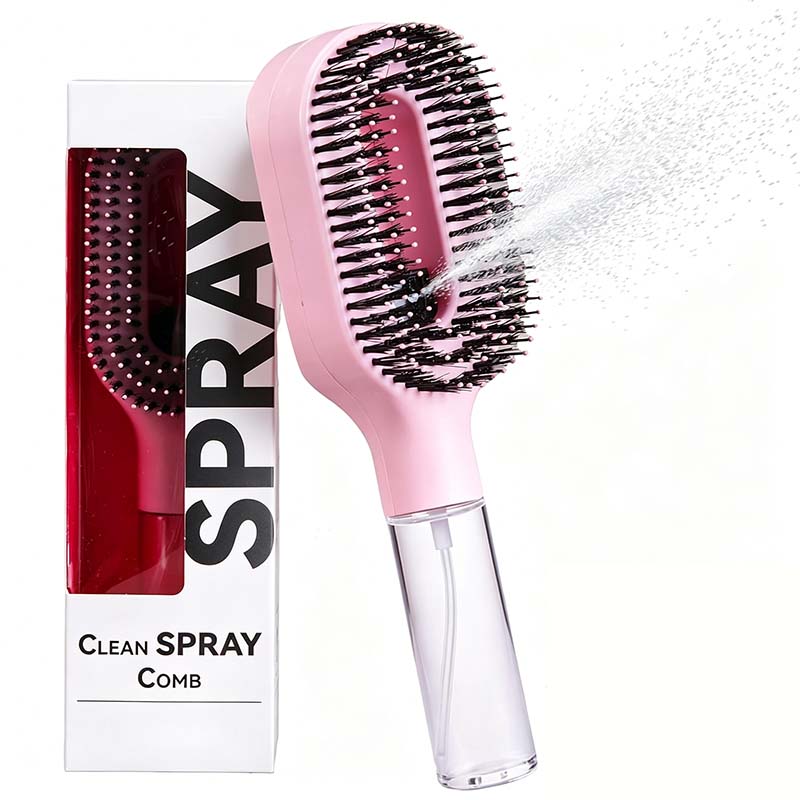 💇 Anti-Static Detangling Brush with Built-In Mist Sprayer
