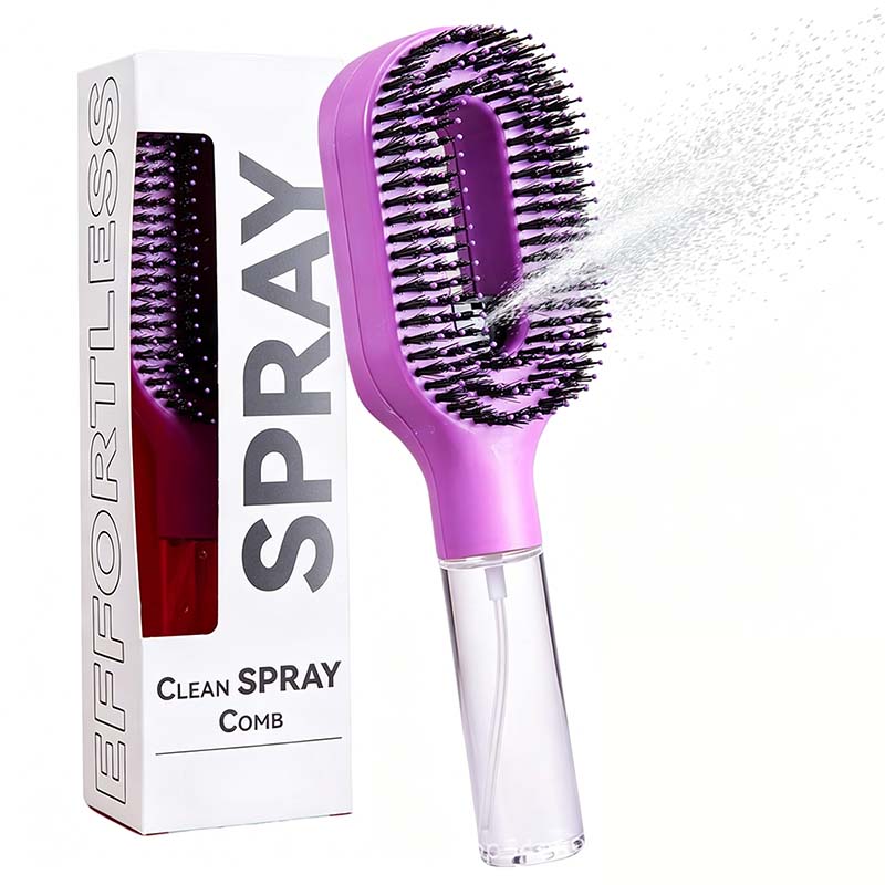 💇 Anti-Static Detangling Brush with Built-In Mist Sprayer