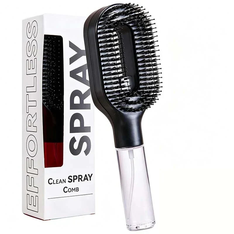 💇 Anti-Static Detangling Brush with Built-In Mist Sprayer