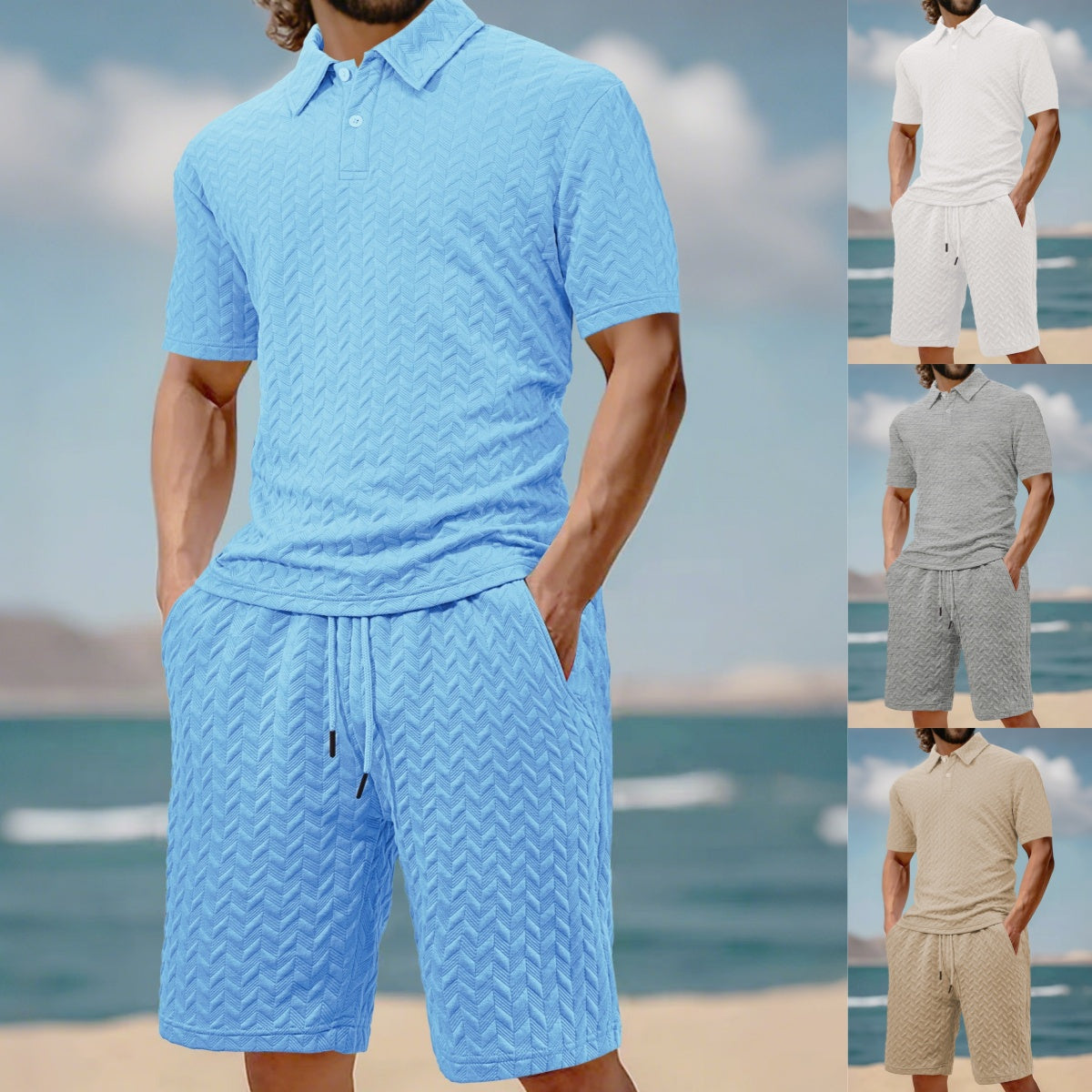 🔥New Hot Selling❤️‍🔥Men's Casual Shirt & Shorts 2-Piece Set