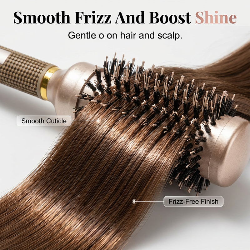 💇 Volumizing Vented Round Hair Brush for Blow-Dry Styling