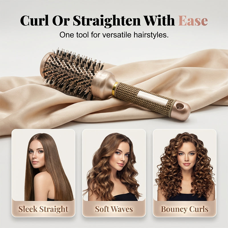 💇 Volumizing Vented Round Hair Brush for Blow-Dry Styling