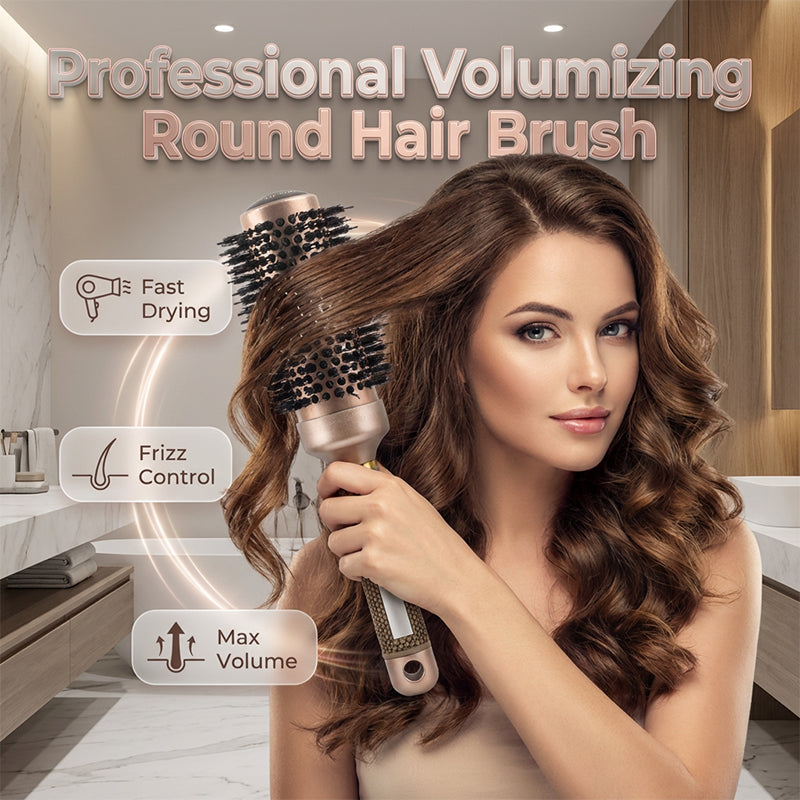 💇 Volumizing Vented Round Hair Brush for Blow-Dry Styling