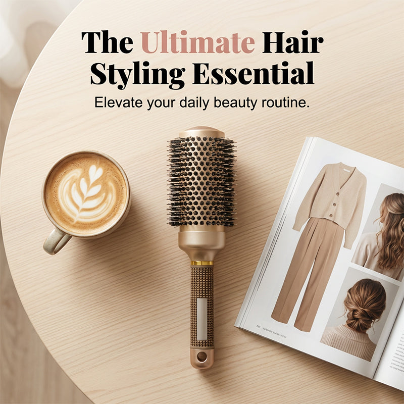 💇 Volumizing Vented Round Hair Brush for Blow-Dry Styling