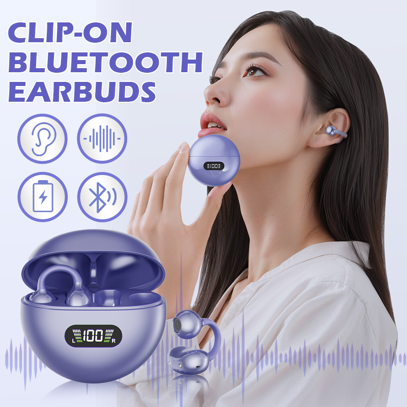 🎧 Open-Ear Clip-On Bluetooth Earbuds