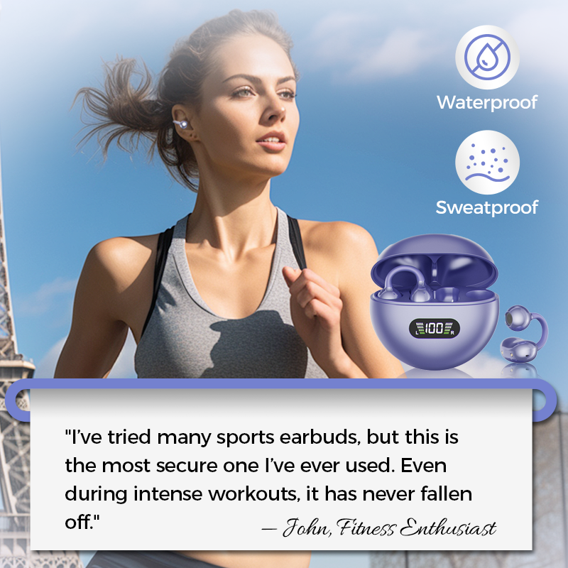 🎧 Open-Ear Clip-On Bluetooth Earbuds