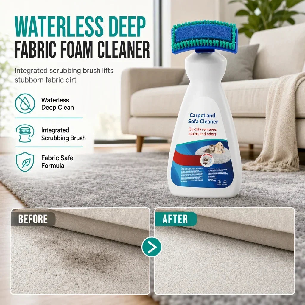 🛋️ Waterless Carpet & Sofa Foam Cleaner with Scrub Applicator