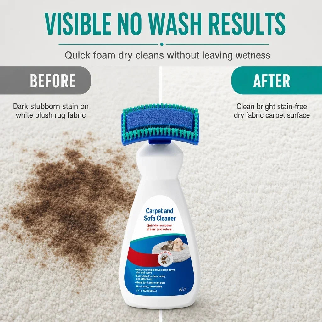 🛋️ Waterless Carpet & Sofa Foam Cleaner with Scrub Applicator