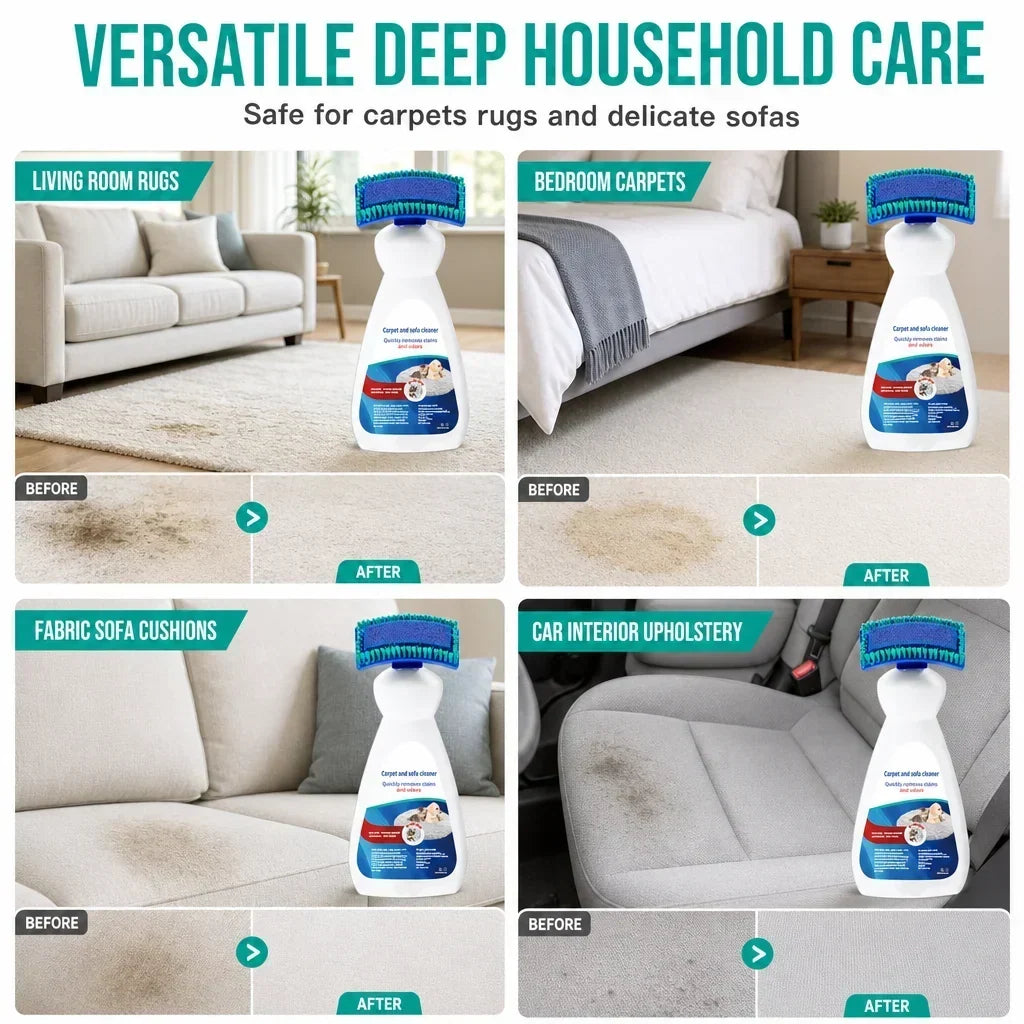 🛋️ Waterless Carpet & Sofa Foam Cleaner with Scrub Applicator