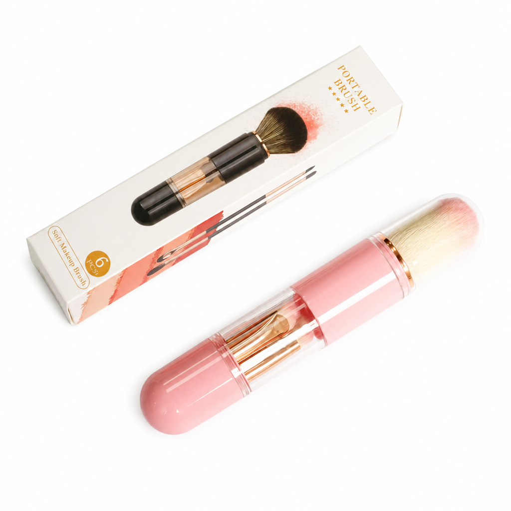 💄 Retractable Multi-Tool Travel Makeup Brush Set