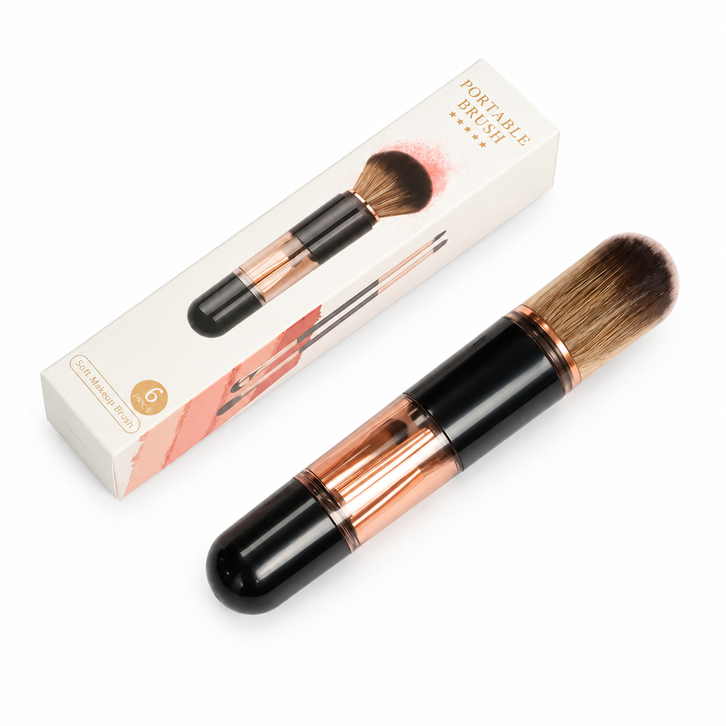 💄 Retractable Multi-Tool Travel Makeup Brush Set