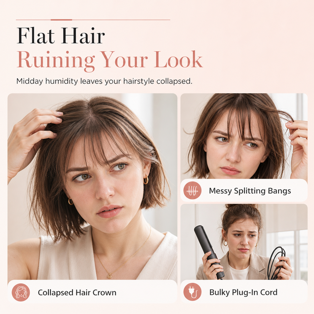💇 Rechargeable Heated Styling Comb for Bangs & Root Volume