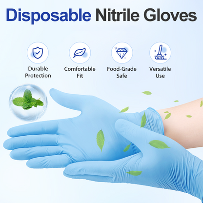 🧤 Disposable Nitrile Gloves for Food Handling & Cleaning