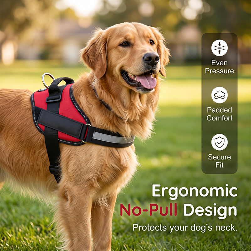 🐕 Reflective No-Pull Dog Harness with Control Handle
